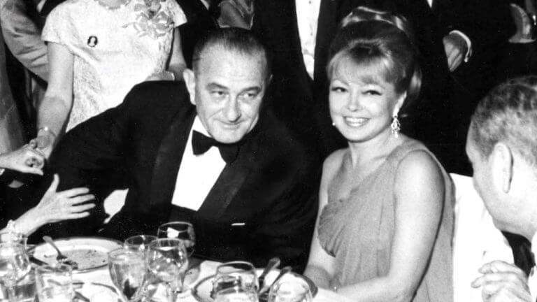 Matilda Krim and Lyndon B. Johnson